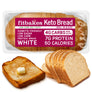 Packaged Fitbakes white keto bread with a slice toasted and buttered