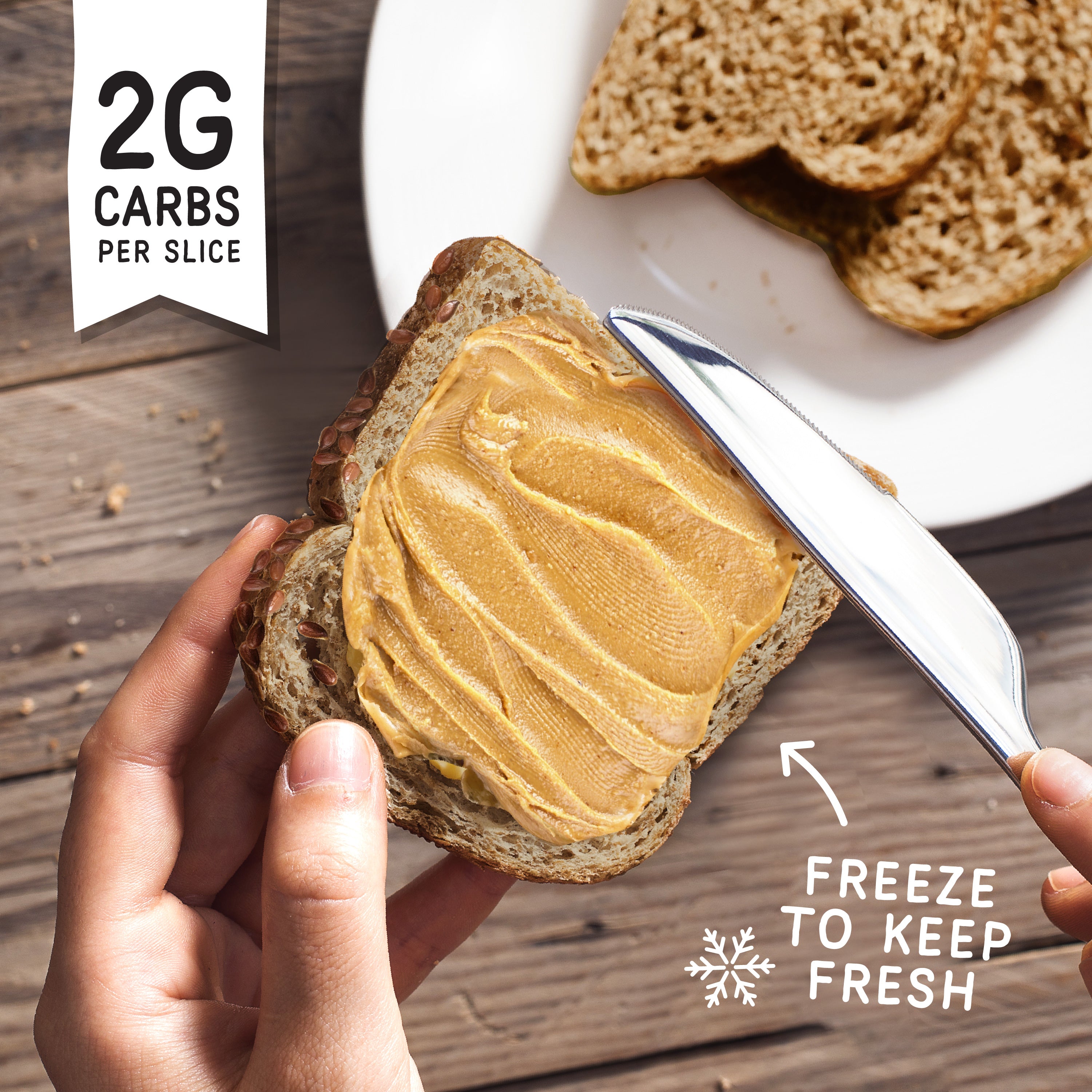 THE BREAD WITH 2g OF CARBS AND 7g OF PROTEIN